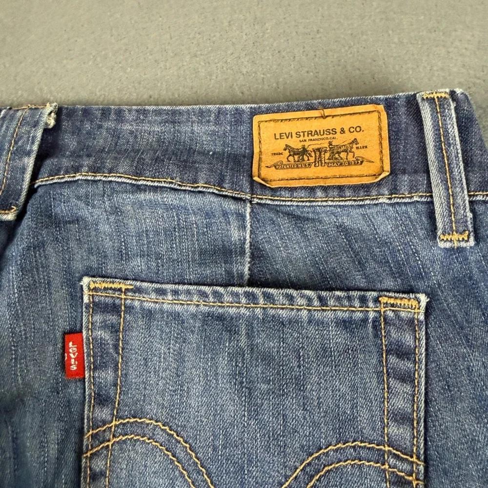 Levi's 545 Jeans Womens 34x32 Blue Low Rise Wide Leg Baggy Y2K Dark Wash Hipster - Picture 4 of 10